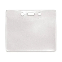 3.60" x 3.05" clear vinyl top-loading horizontal badge holder with thumb......