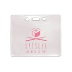 Horizontal Clear Vinyl Badge Holder (1 Color Imprint)