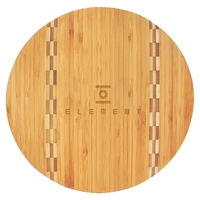 11 3/4" x 5/8" round bamboo wood cutting board with butcher... from ASI 74601...
