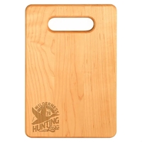 Customizable 9" x 6" rectangular maple cutting board treated with...