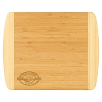 Two-tone 13 1/2" x 11 1/2" x 3/4" bamboo cutting board... from ASI 74601 Calico
