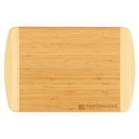 Two-tone 18" x 12" bamboo cutting board treated with non-stick oil... from...