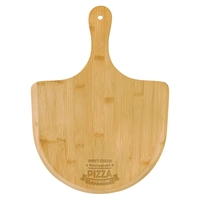 Customizable 15 1/2" x 11" bamboo pizza board with hanging hole... from ASI...