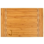 15" x 10 1/4" Bamboo Cutting Board w/ Butcher Block Inlay