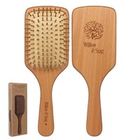 Wood paddle hairbrush made of beech wood and bamboo bristles in... from ASI...