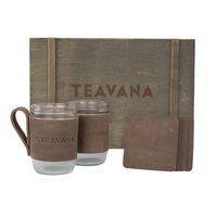 Wooden gift box featuring two 16 oz. wide mouth mason jars... from ASI 88060...