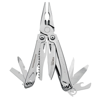 Stainless steel multifunction tool that measures 4" while closed and...