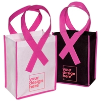Small Breast Cancer Awareness Bag with awareness ribbon designed handles.......
