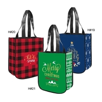 Free Shipping Christmas Design Gusset Laminated Tote Bag