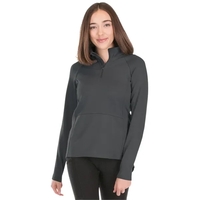 Women's 75/19/6 polyester, rayon and spandex Seaport quarter-zipper pullover...