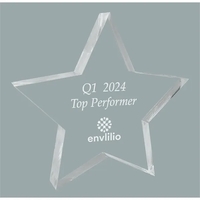 1" Star Shape Laser Etched Award