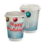 12 oz Holiday Full Color Paper Cup With Lid