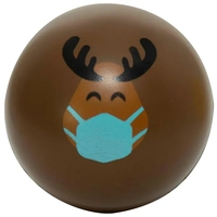 Holiday themed stress ball with PPE masked reindeer print.... from ASI 34415...