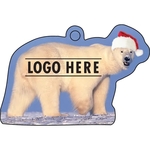 Full Color Acrylic Ornaments - Polar Bear w/ Santa Hat