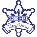 Full Color Acrylic Ornaments - Snowflake with Banner 2