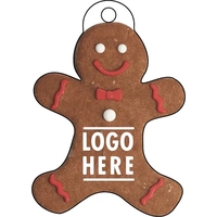 Full color acrylic holiday ornaments with mirror back and gingerbread man......