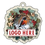 Full Color Acrylic Ornament - Wreath with Bird