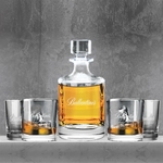 5 PC BRANDY AND WHISKEY DECANTER SET