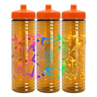 Slim Cylinder Design 24 oz Transparent Sport Bottles with Push-Pull Lid......