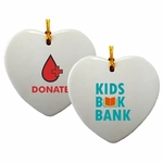 Ceramic Ornaments, 3" Heart