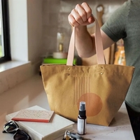 Dumpling - Colored Canvas with Leather Handles