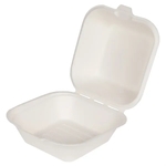 Compostable Paper Clamshell Box - White