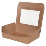 BioPlus VIEW Window Paper Takeout Box - Kraft