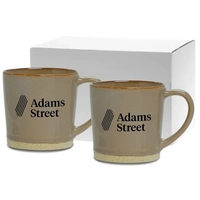 Earth-tone colored ceramic mug features stylish reactive glaze mug with...