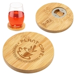 Bamboo Coaster with Bottle Opener