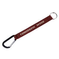 6-1/2" Woven Key Strap w/ Carabiner - "Platinum" Weave