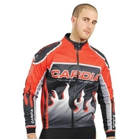 Cycling jacket with full zipper front, two side pockets, and water... from...