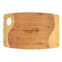 17 3/4"x11 3/4" Bamboo Two Tone Cutting Board w/ Handle