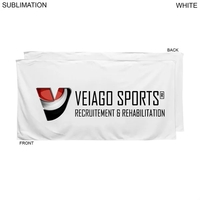 Plush White Velour Terry Cotton Blend Shower Towel, 24x48