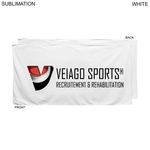 Plush White Velour Terry Cotton Blend Shower Towel, 24x48