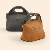 Suede-ish/High-Quality Neoprene ( Wetsuit Material ) Two-handled Lunch Bag...