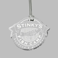 Laser-etched customizable luggage bag tag made from 1/4" acrylic with a......