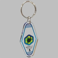 1/4" Vintage Clear Acrylic Motel Hotel Key Tag.... from ASI 72521 Morris...