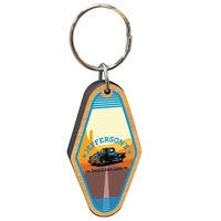 Vintage Bamboo Motel Keychain Hotel Key Tag
