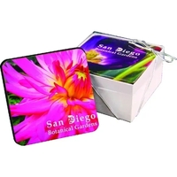 4 piece wood coaster set in decorative white box with clear... from ASI 72521...