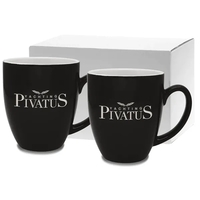 Ceramic mugs feature vibrant color exterior with white interior and easy......
