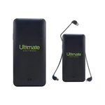 10,000 MAH Power Bank with Integrated Charging Cables