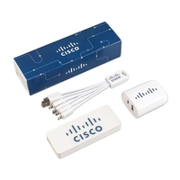 Charging set with a cable, plug, power bank, sleeve, and insert... from ASI...