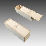Single Bottle Slide Top Wood Box with Engraved Lid