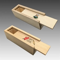 Birch Wood Slide Top Box... from ASI 92531 Unique Custom Products / UCP