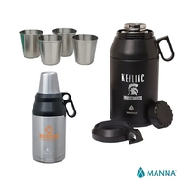 5" x 13.69" x 5" Manna™ double-wall stainless steel 64-ounce growler... from...