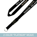 3/4" Woven Detachable Lanyard - "Platinum" Weave