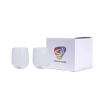 Set of Two 12 oz Crystal Clear Silicone Wine with Gift Box