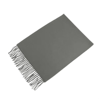 dark gray acrylic unisex muffler scarf with matching rope fringe.... from ASI...