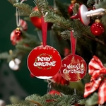 2.75" Round Aluminum Ornament with Red Ribbon.