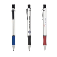 Silver finish aluminum barrel with accordion-style plunger, flexible clip,...